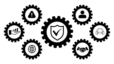 Work Safety and Compliance Concept on the white background. Work safety, co.. 스톡 동영상 337465602