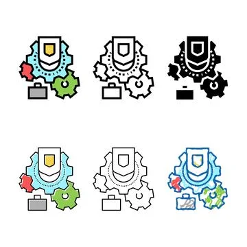 Work safety color icon vector range 库存插图