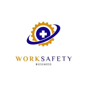Work Safety Icon Logo Design Template Stock Illustration