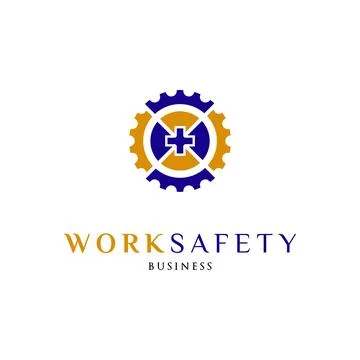 Work Safety Icon Logo Design Template Stock Illustration