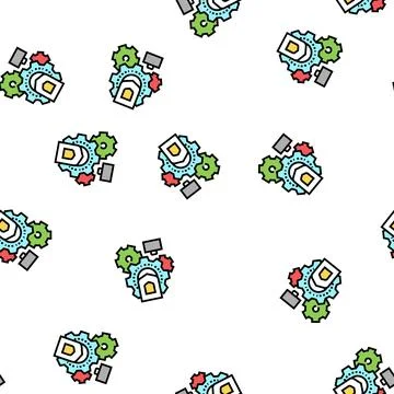 Work safety vector seamless pattern Stock Illustration