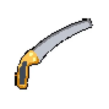 Work saw hand pixel art vector illustration Stock Illustration
