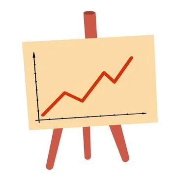 A work schedule on beige background on an easel in the office with the red ar Stock Illustration