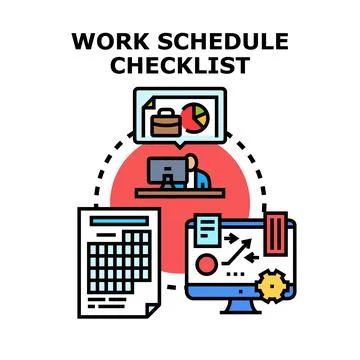 Work schedule checklist planning business strategy concept イラスト素材