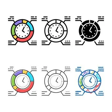 Work schedule color variants icon vector sign Stock Illustration
