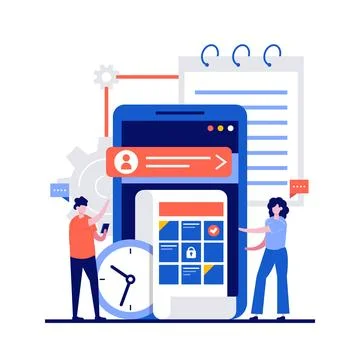 Work schedule, daily plan, work organizer concepts with character. People s.. Stock Illustration