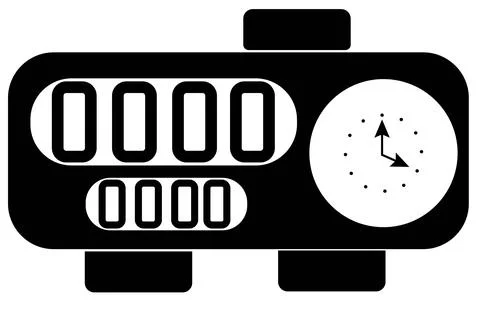 Work schedule icon with clock for employee shift planning system Stock Illustration