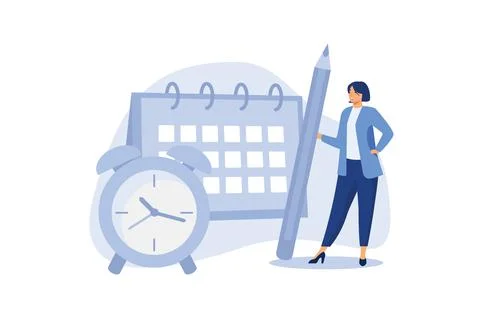 Work schedule or syllabus calendar, planning for appointment and event, proje Ilustração Stock