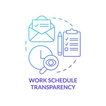 Work schedule transparency blue gradient concept icon Stock Illustration