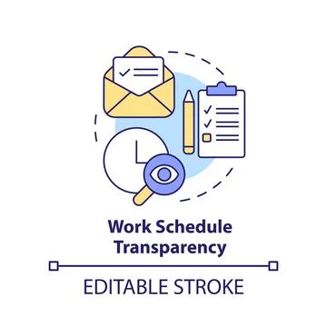 Work schedule transparency concept icon Stock Illustration