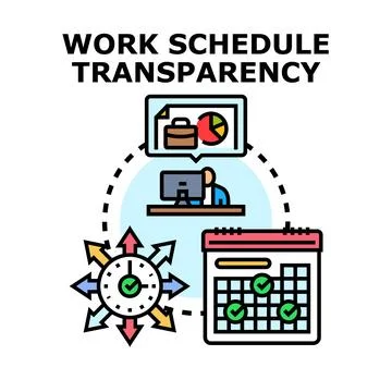 Work schedule transparency concept representing efficient task management 스톡 일러스트