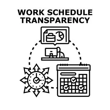 Work schedule transparency concept representing efficient task management Stock Illustration