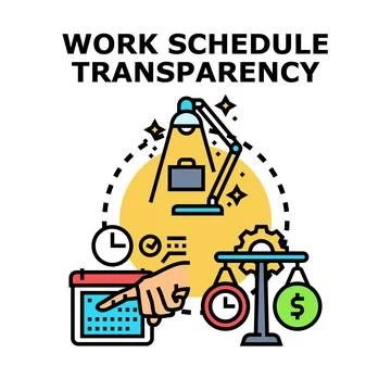 Work schedule transparency developing fair employment practices Stock Illustration