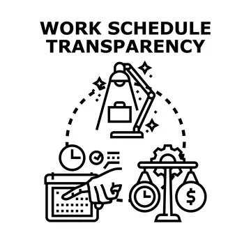 Work schedule transparency developing fair employment practices Stock Illustration
