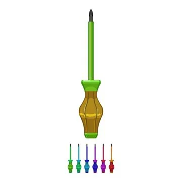 Work screwdriver tool cartoon vector graphic Stock Illustration