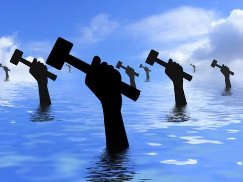 Work at sea Stock Illustration