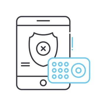 Work security system line icon, outline symbol, vector illustration, concept Stock Illustration