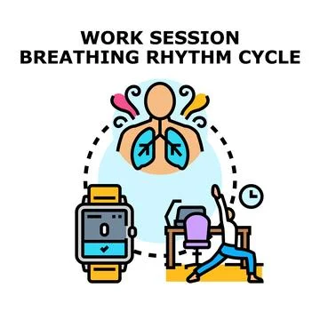 Work session breathing rhythm cycle concept イラスト素材