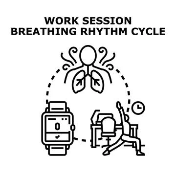 Work session breathing rhythm cycle concept 스톡 일러스트
