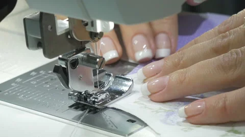 Work sewing machine, close-up. Video stock 85654772