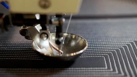 The work of the sewing machine close-up. Stock Footage 149931034