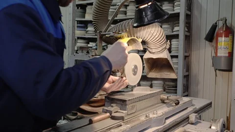 Work sharpening a drill bit on a grinding machine. Close-up Stock Footage 108951534
