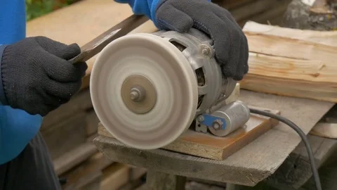 Work on a sharpening machine. Stock Footage