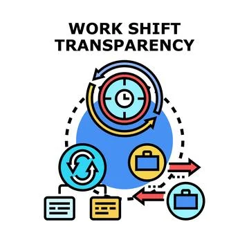 Work shift transparency concept illustration for employee scheduling Stock Illustration