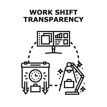 Work shift transparency concept illustration for business operations Stock Illustration