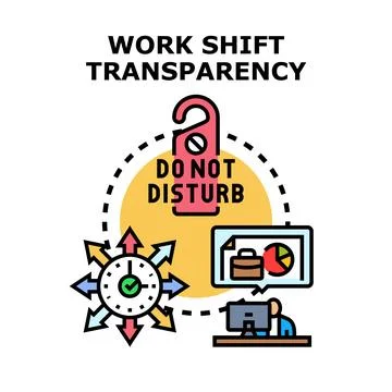 Work shift transparency managing employee schedules and productivity Stock Illustration