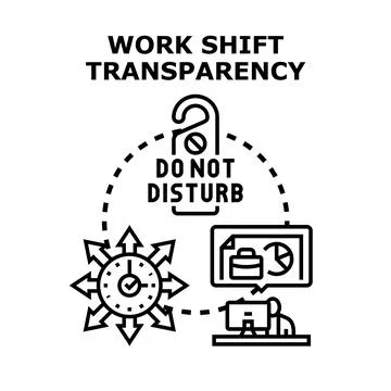 Work shift transparency managing employee schedules and productivity Stock Illustration