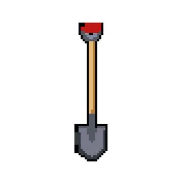Work shovel pixel art vector illustration Stock Illustration