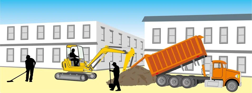 WORK ON SITE Stock Illustration