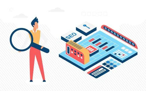 Work on site performance, speed of web technology, application development. Stock Illustration