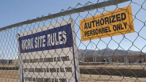 Work Site Rules: Authorized Personnel Only Fence 動画素材 143511484