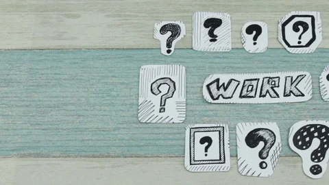 Work sketch in questions Stock Footage 91282573