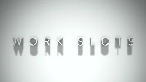 Work slots 3D title animation with shadows on a white background Stock Footage 297384086