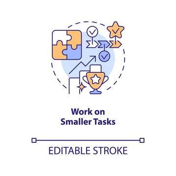 Work on smaller tasks concept icon Illustrazione stock
