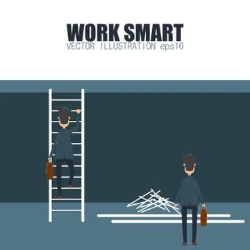 Work smart concept. Efficiency in business. Vector illustration in flat desig Stock Illustration