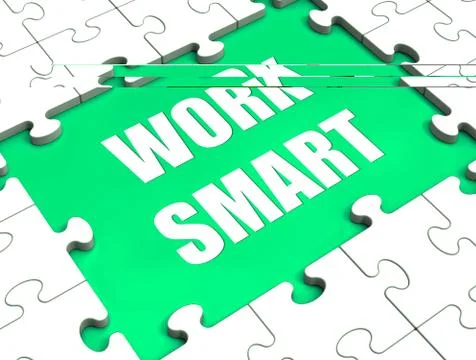 Work smart puzzle shows intelligent clever worker イラスト素材