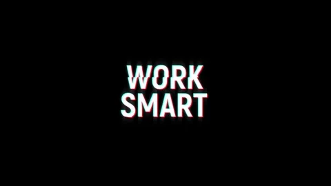 Work smart text glitch screen effect abstract media video animation Stock Footage 313001103
