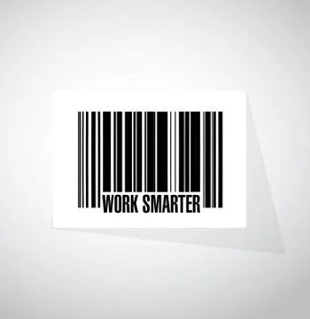 Work smarter barcode sign concept Stock Illustration