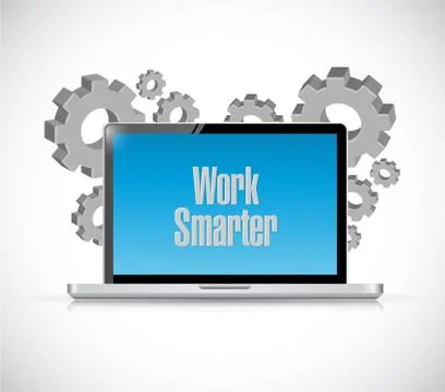 Work smarter computer sign concept Stock Illustration