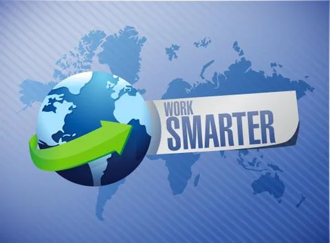 Work smarter map sign concept Stock Illustration