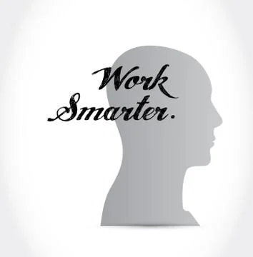 Work smarter thinking brain sign concept 스톡 일러스트
