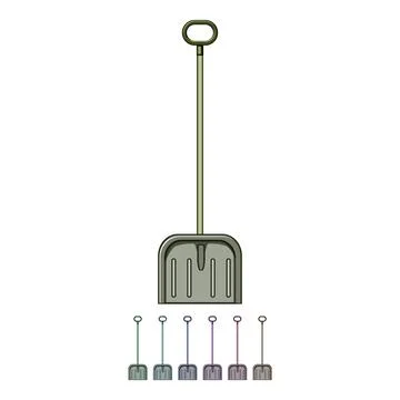 Work snow shovel cartoon vector graphic Stock Illustration