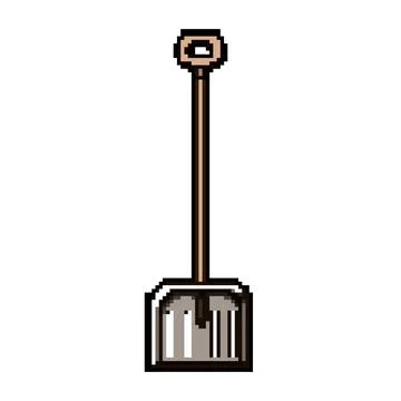 Work snow shovel pixel art vector illustration Stock Illustration