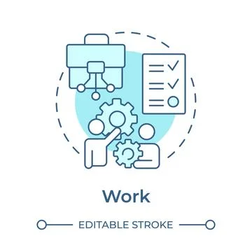 Work soft blue concept icon Stock Illustration