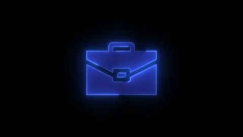Work solid stroke icon glowing neon animation Stock Footage 289525736