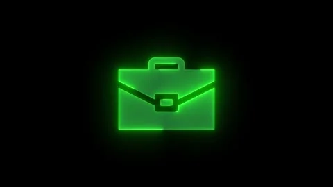 Work solid stroke icon glowing neon animation Stock Footage 289525845